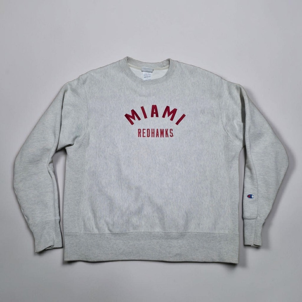 Vintage Champion Reverse Weave Miami RedHawks Sweatshirt Mens Size Large *Clean*